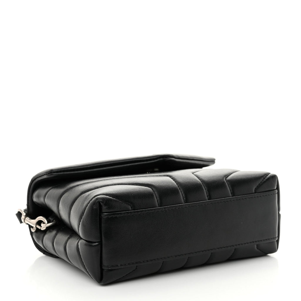 Calfskin Y Quilted Monogram Toy Loulou Crossbody Bag Black