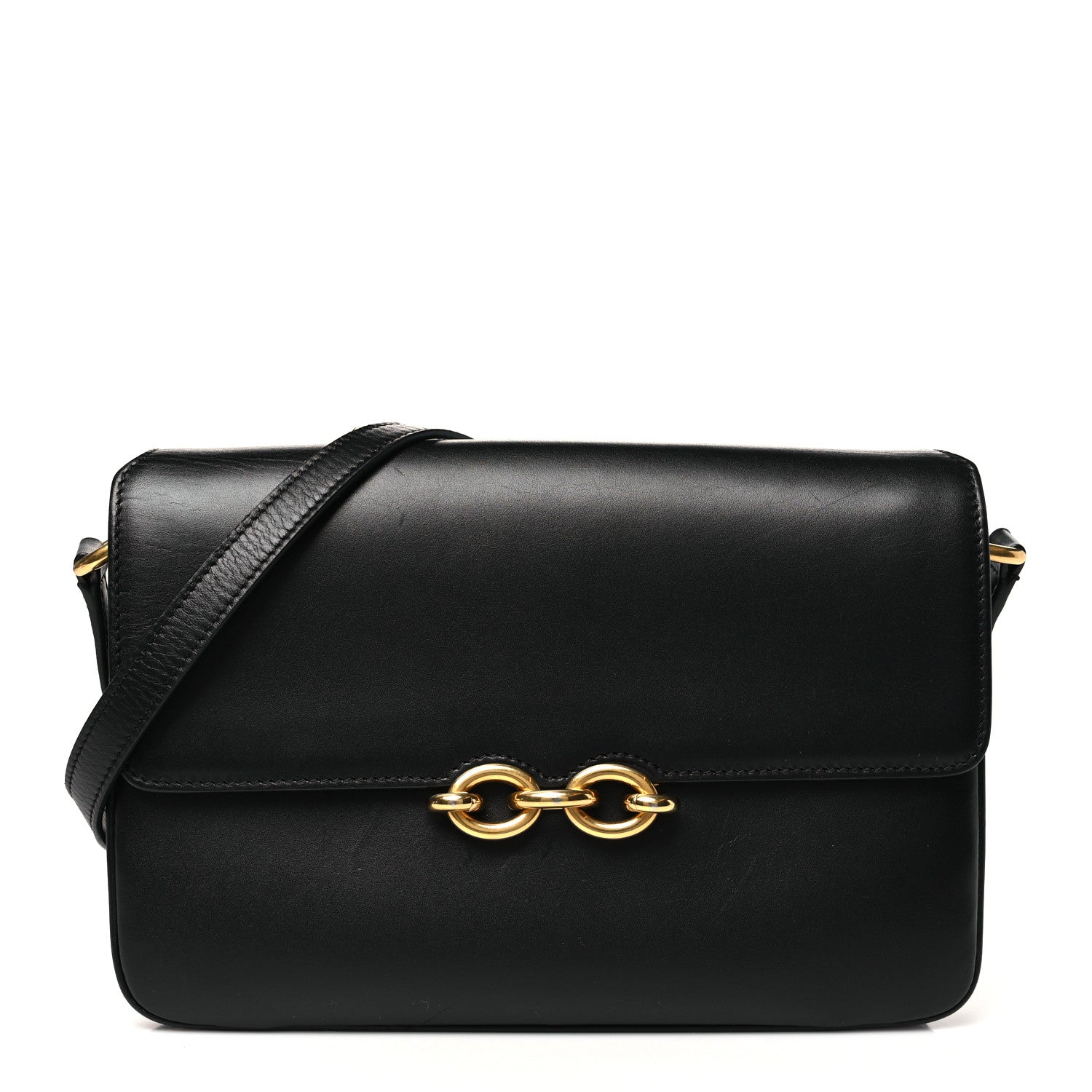 Smooth Calfskin Le Maillon Satchel Black