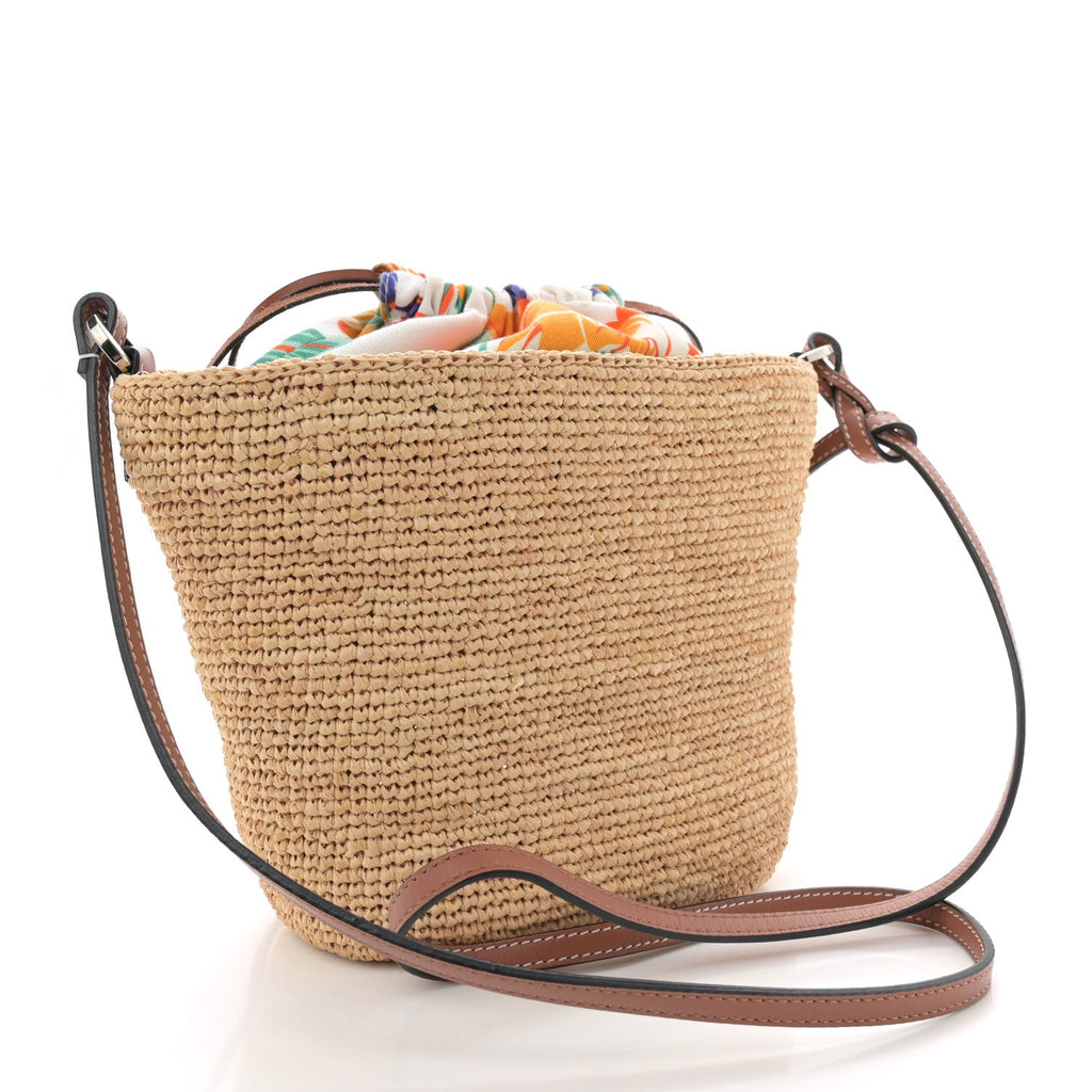 Calfskin Raffia Parrot Paulas Ibiza Pochette Bag Natural Tan
