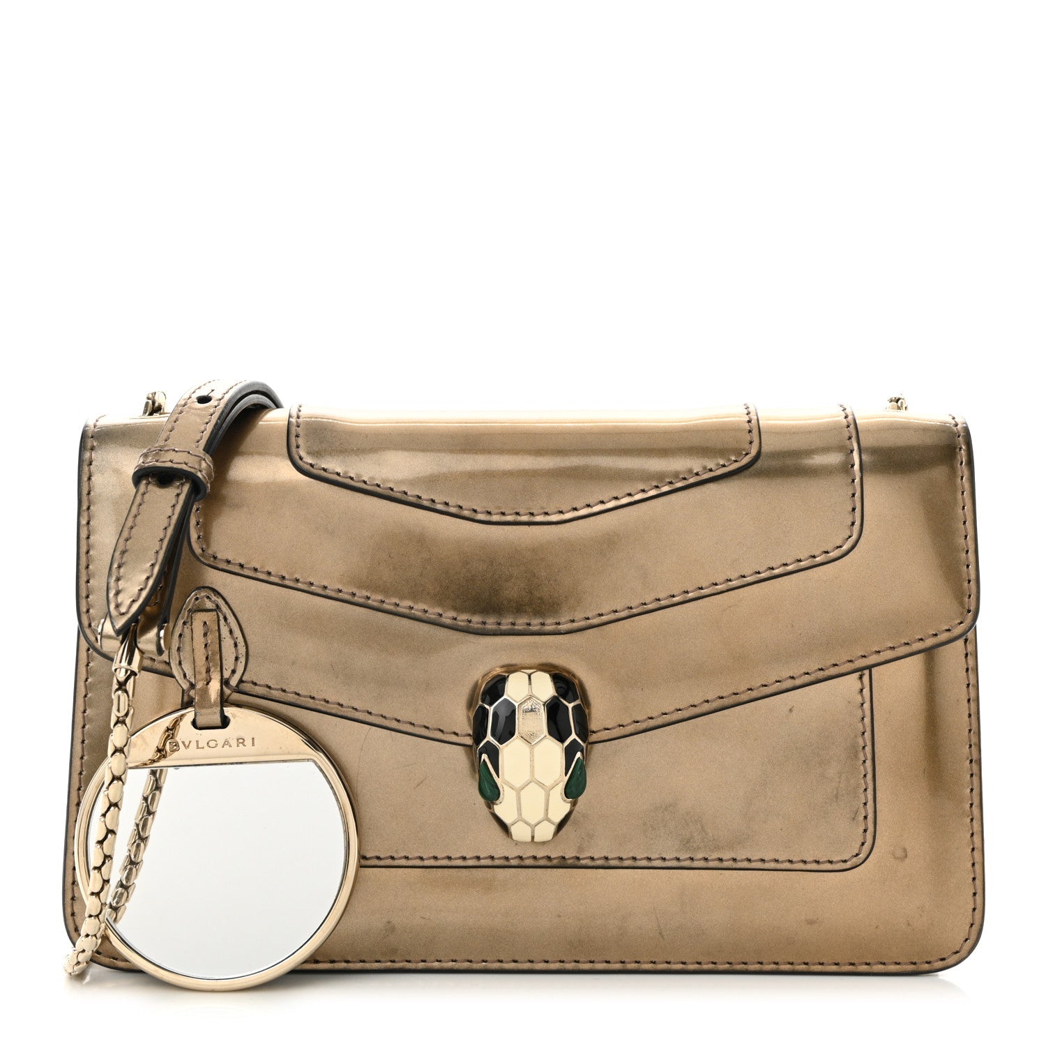 Metallic Serpenti Forever Small Shoulder Bag Bronze