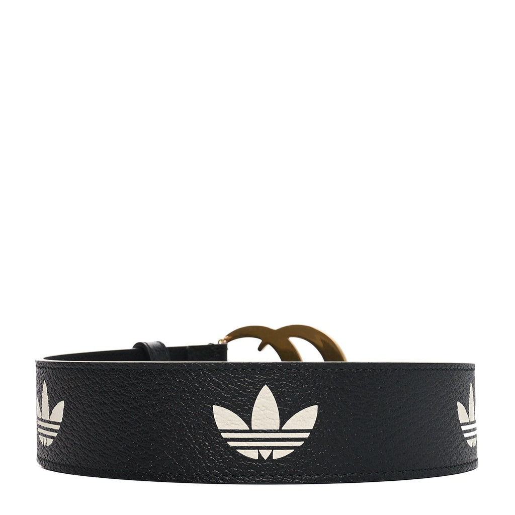 X ADIDAS Textured Dollar Calfskin Double G 40mm Belt 75 30 Black