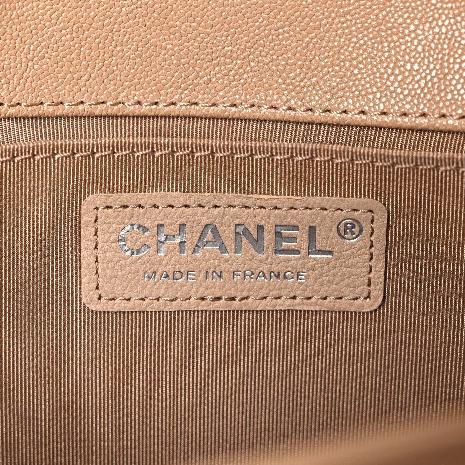 Caviar Quilted Medium Boy Flap Beige