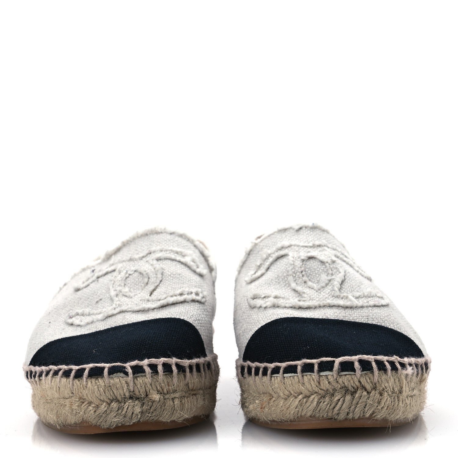 Linen CC Espadrilles 37 Beige Black