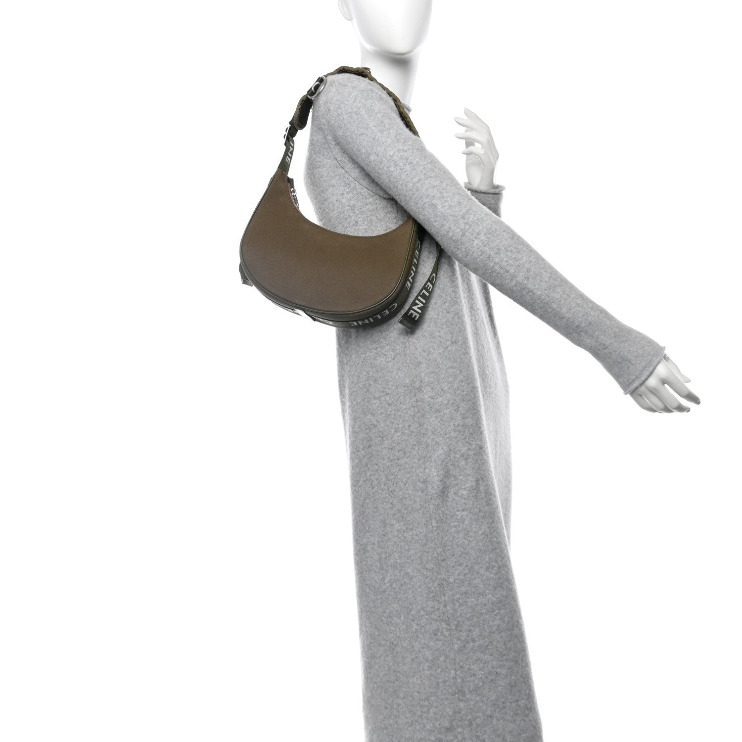 Cotton Gabardine Medium Ava Trekking Shoulder Bag Khaki