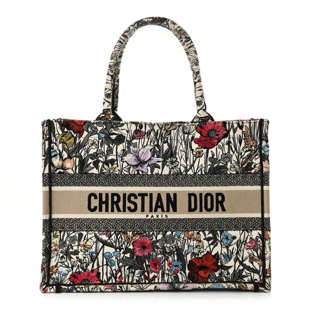 Canvas Embroidered Medium Mille Fleurs Book Tote Multicolor