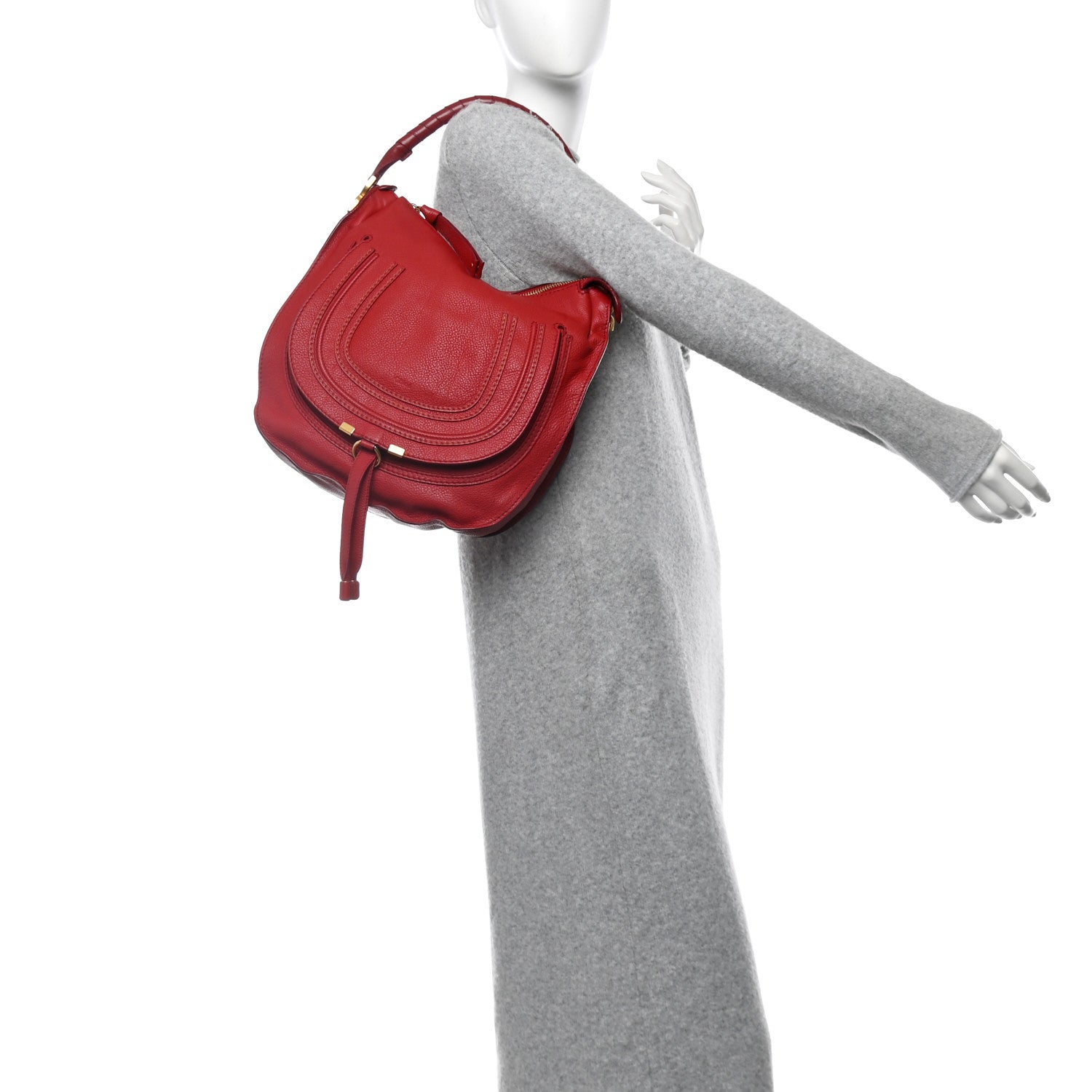 Calfskin Medium Marcie Hobo Garnet