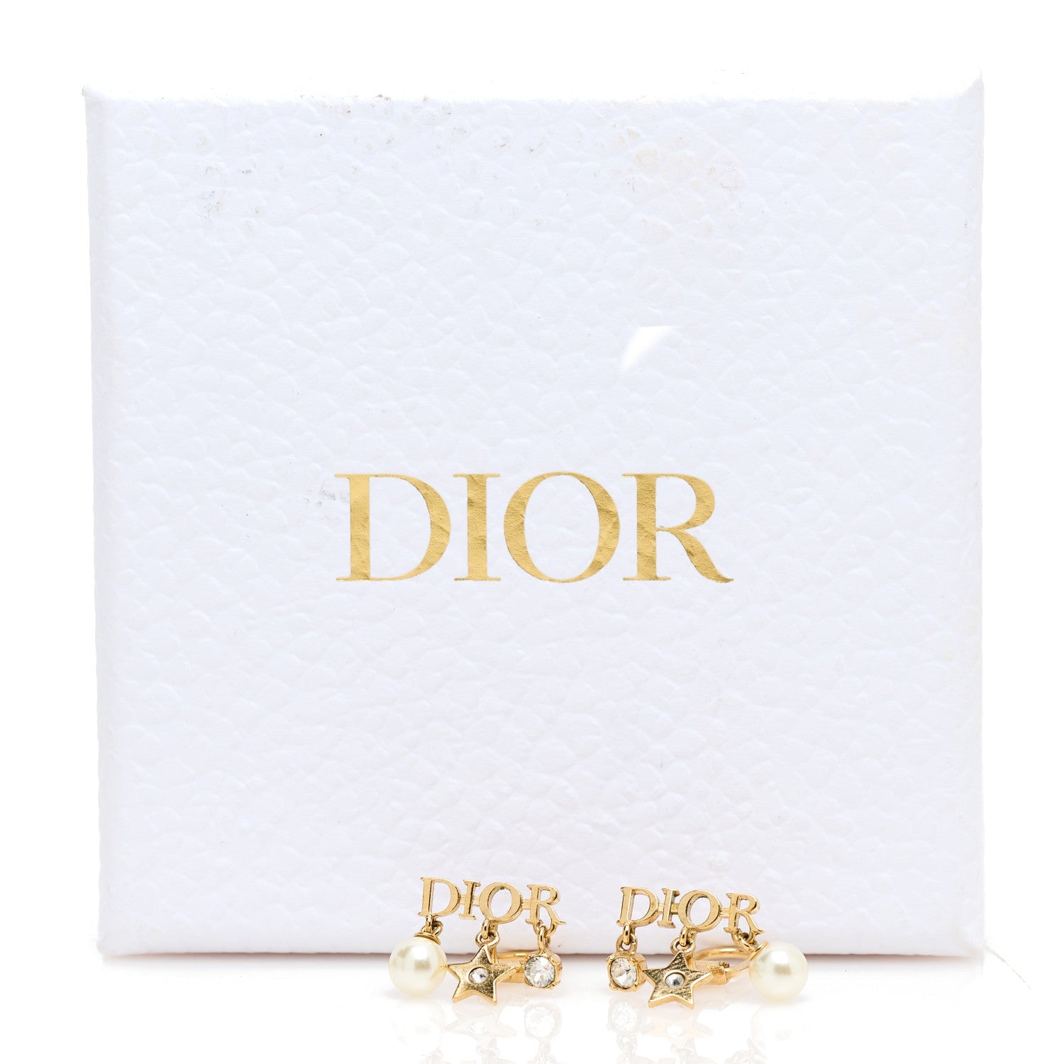 Pearl Crystal Dio(r)evolution Star Clip On Earrings Gold