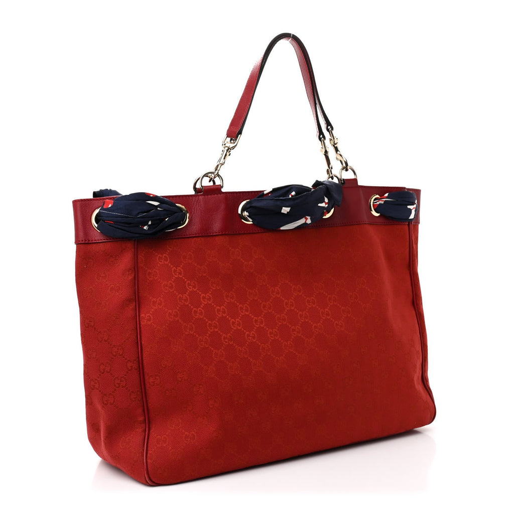 Monogram Large Positano Tote Red