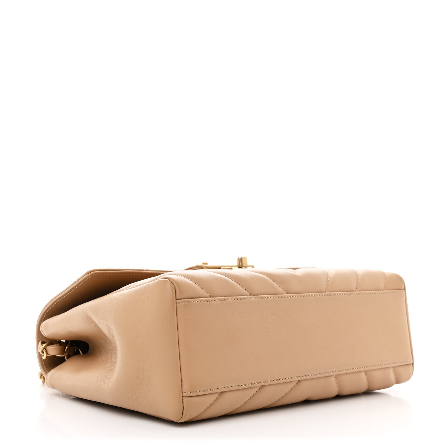 Calfskin Quilted Chevron In The City Bag Beige