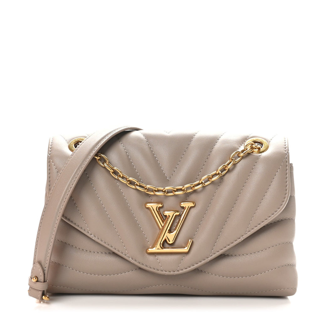 Calfskin LV New Wave Chain Bag Taupe