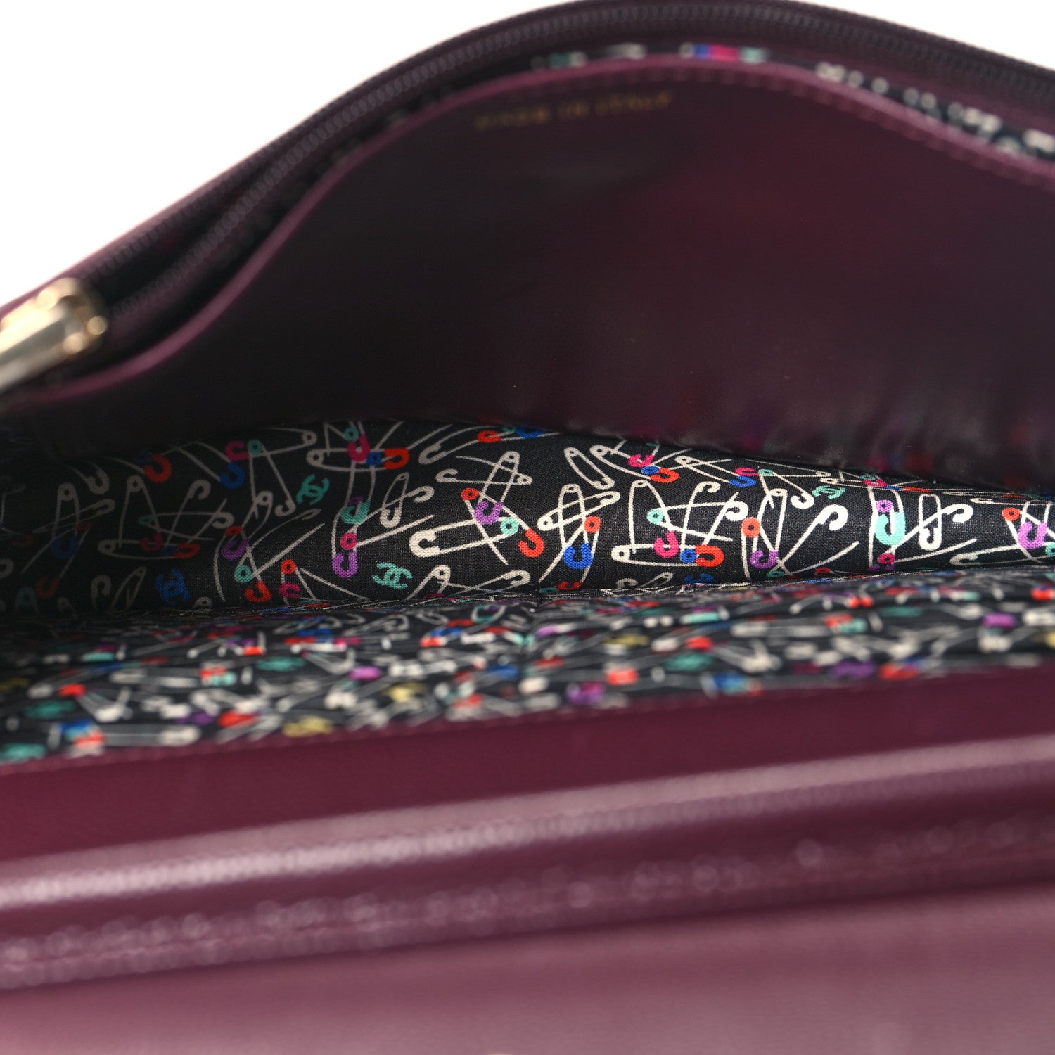 Caviar Quilted Embossed CC Wallet On Chain WOC Dark Burgundy