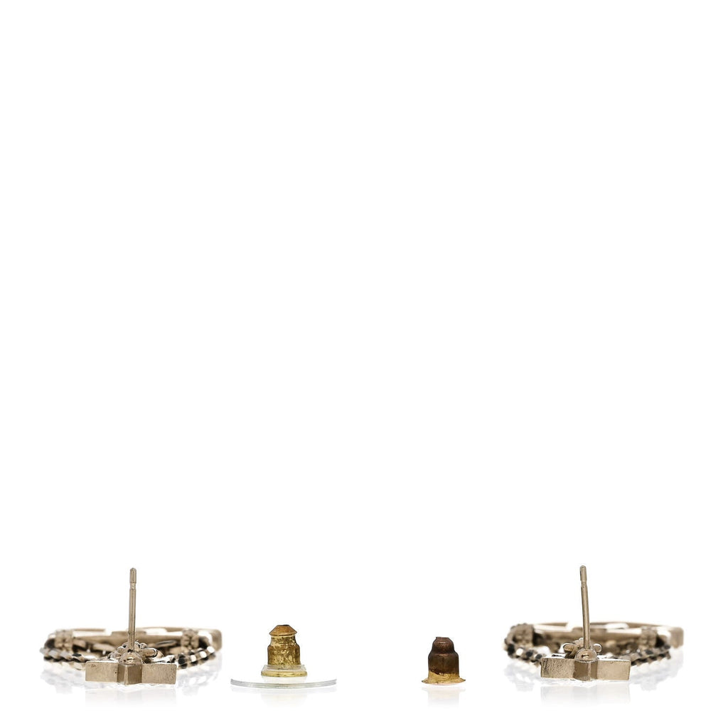 Crystal Star Drop CC Earrings Gold