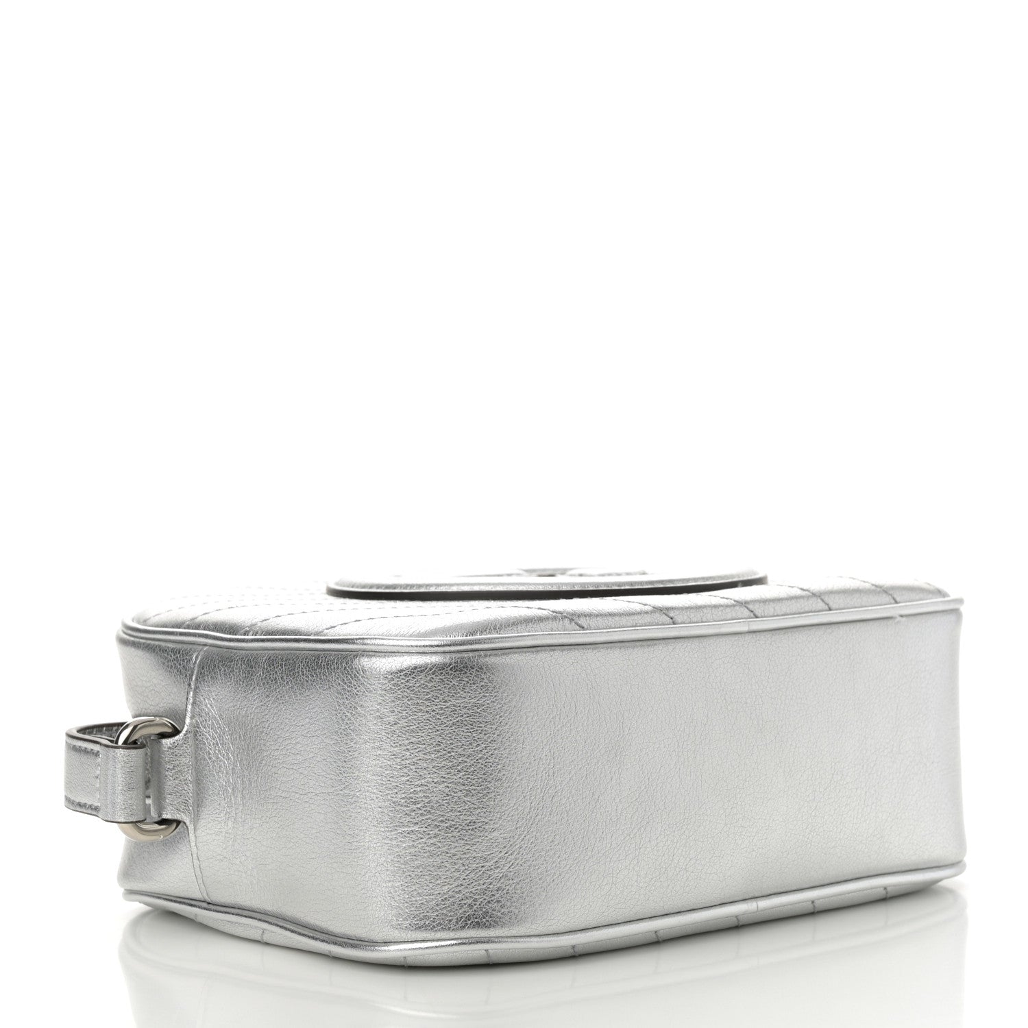Metallic Sakai Be Green Calfskin Diagonal Stitched Small Blondie Shoulder Bag Silver