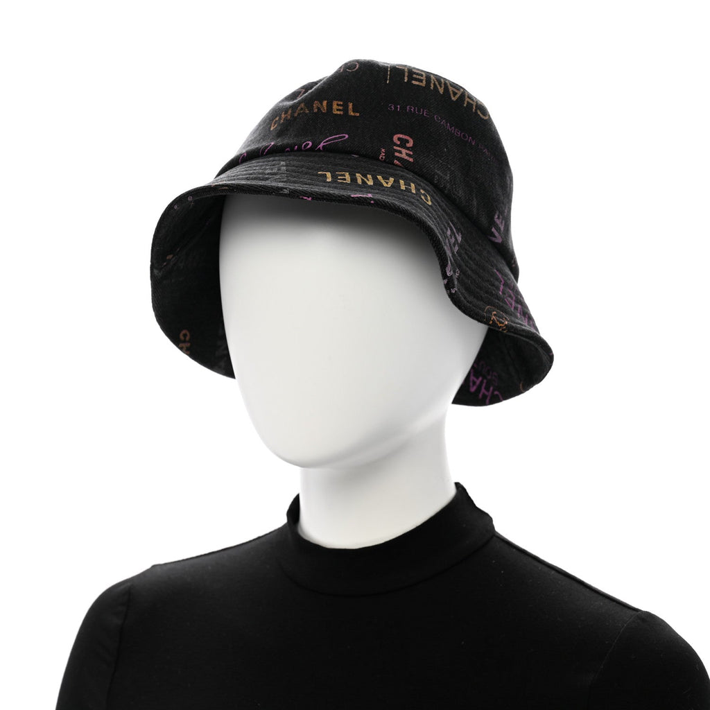 Denim Mood Cloche Bucket Hat L Black