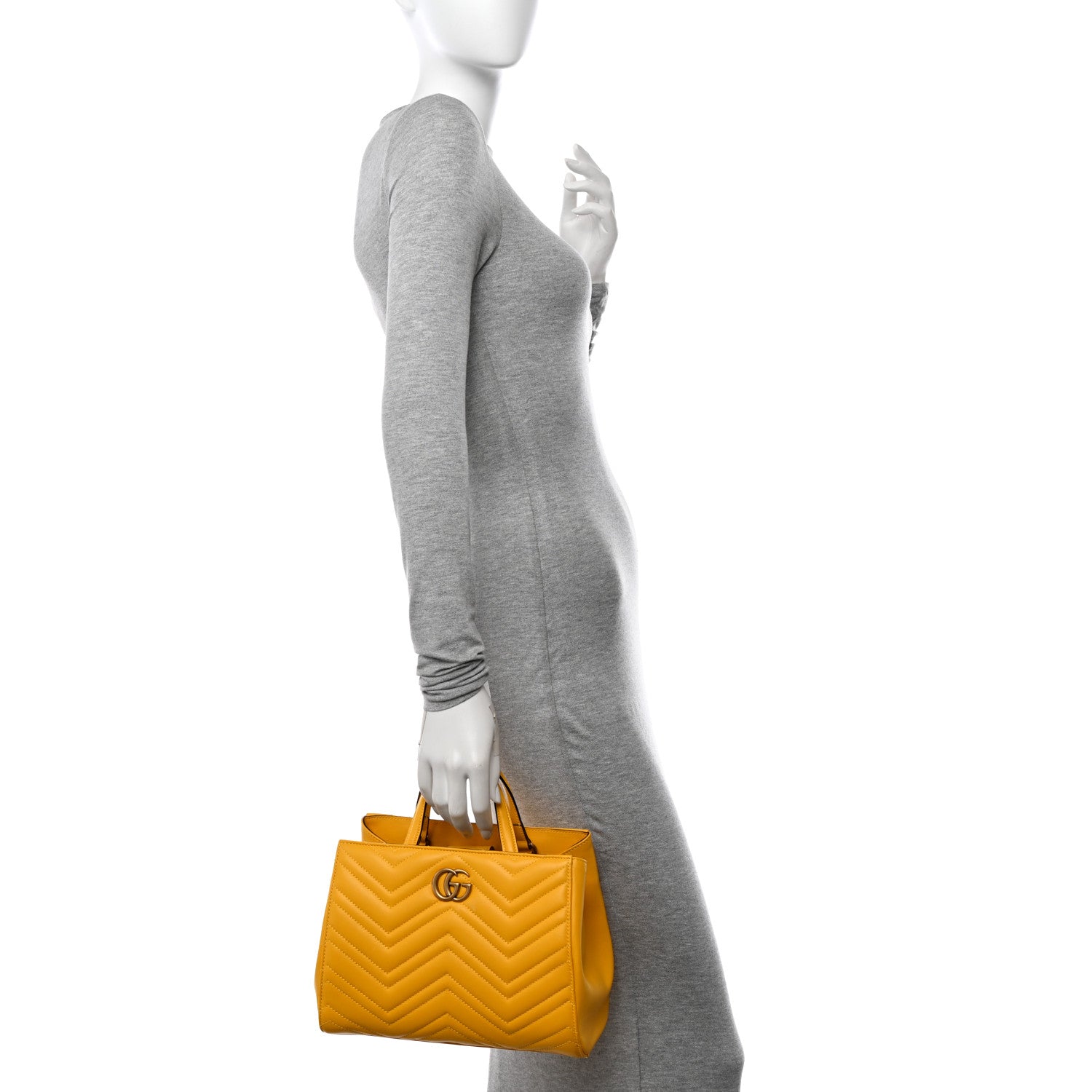 Calfskin Matelasse Small GG Marmont Tote Stone Topaz