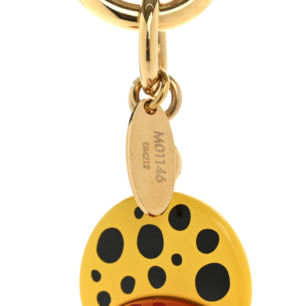 LV X YK Resin Wood Infinity Dots Vivienne Bag Charm Yellow