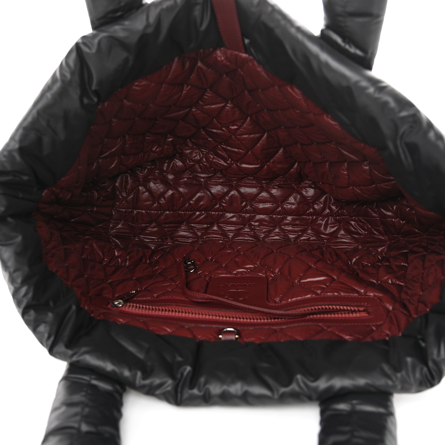 Lambskin Quilted Large Coco Cocoon Reversible Tote Black