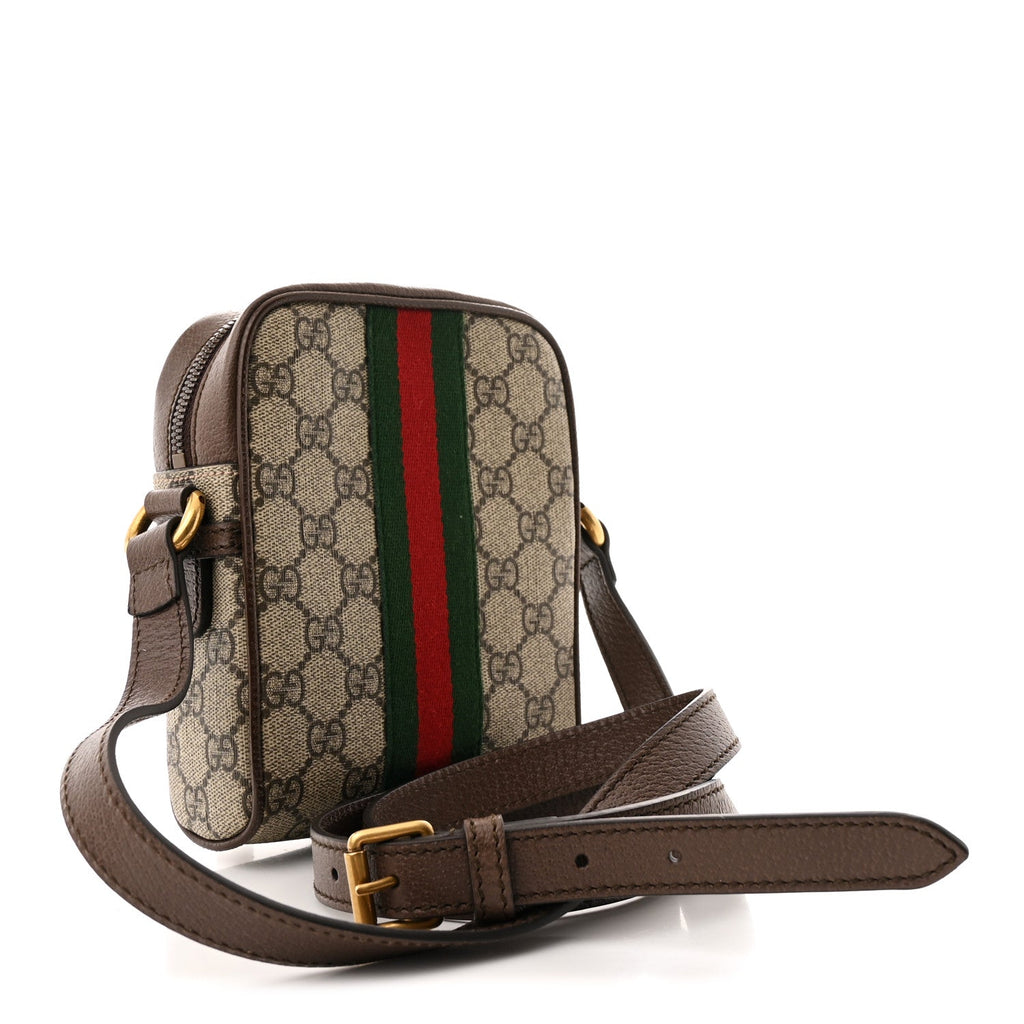 GG Supreme Monogram Web Mini Ophidia Messenger Brown
