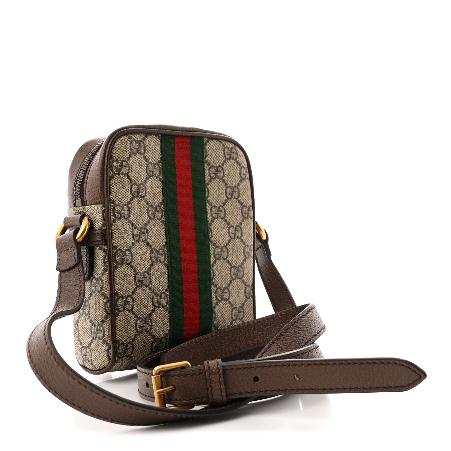 GG Supreme Monogram Web Mini Ophidia Messenger Brown