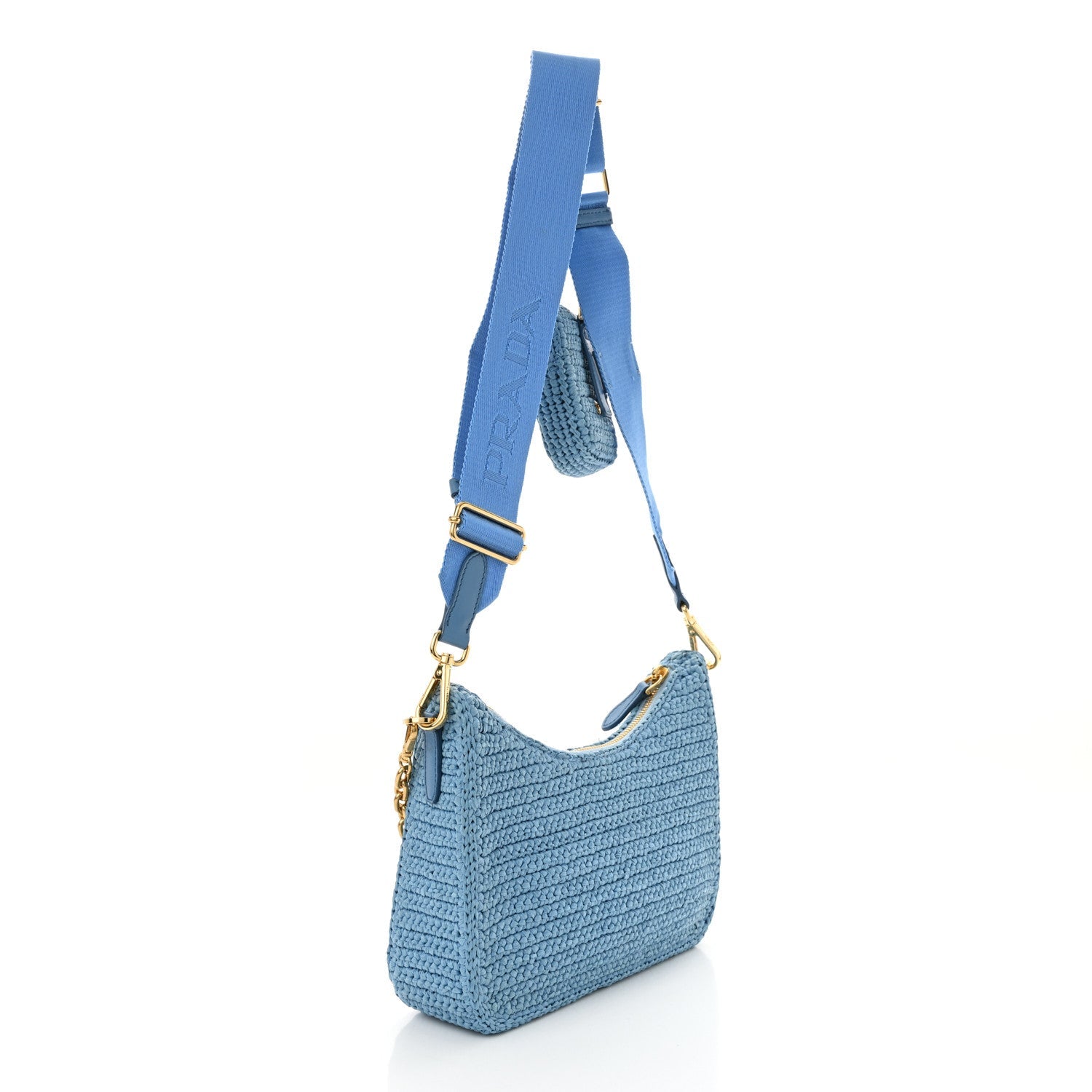 Yarn Raffia Effect Crochet Re-Edition 2005 Shoulder Bag Celeste