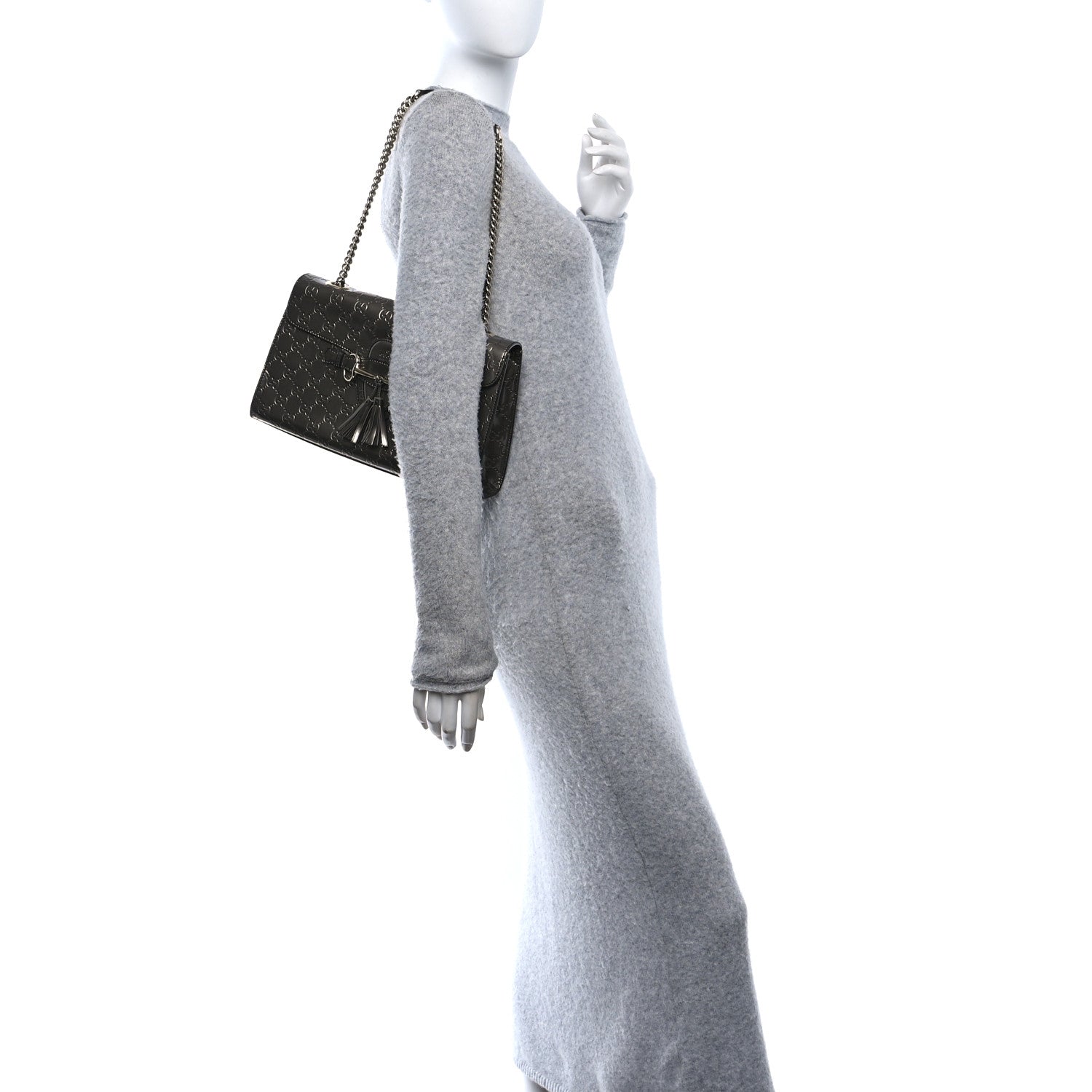 Shine Guccissima Medium Emily Chain Shoulder Bag Sasso