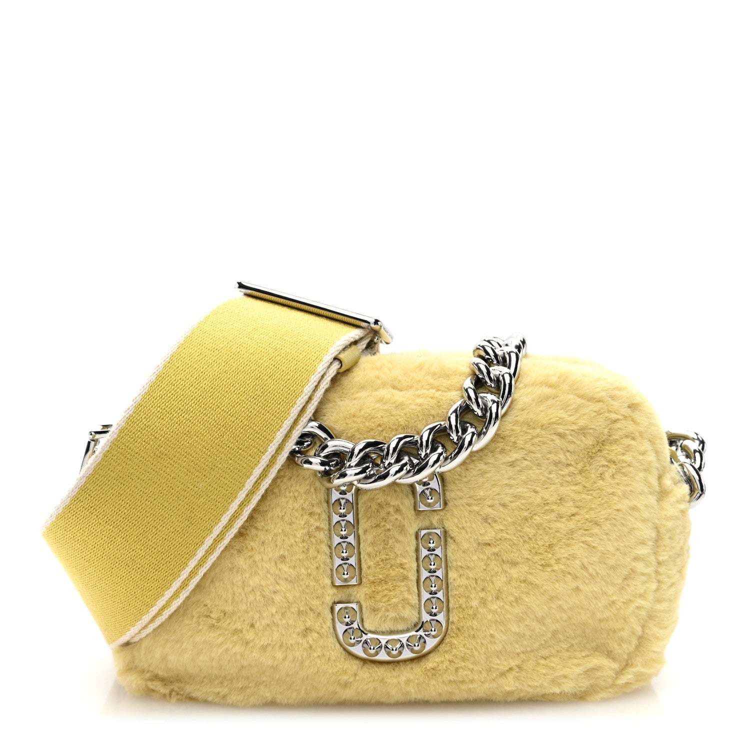 Faux Fur Plush Snapshot Camera Bag Chick Yellow