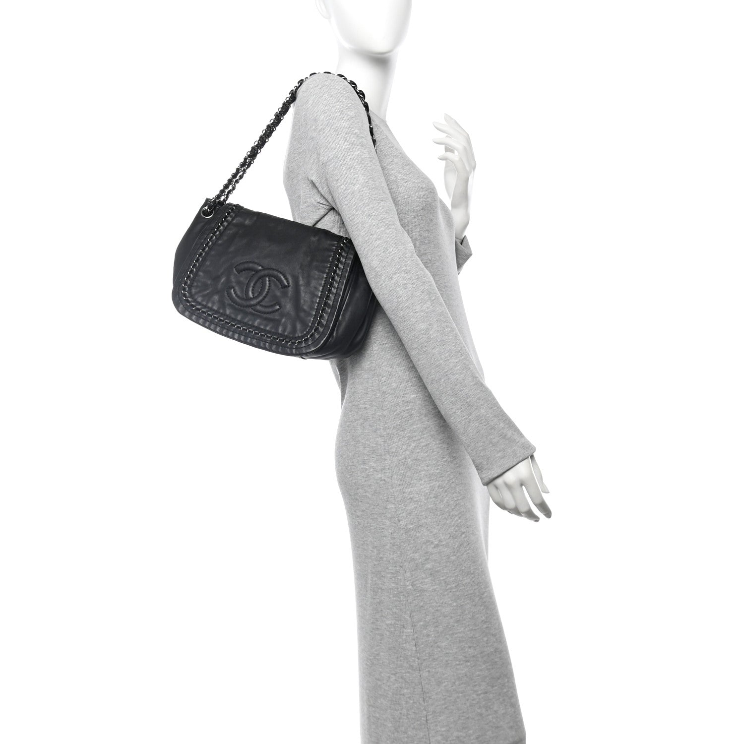 Lambskin Luxe Ligne Flap Black