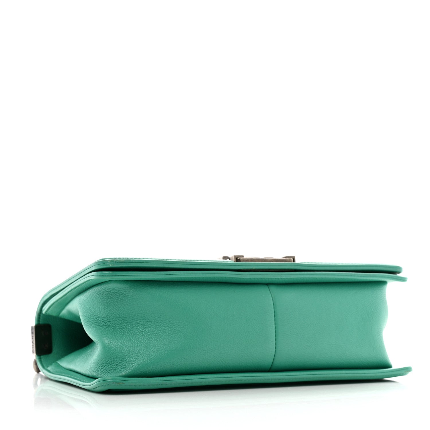 Calfskin Quilted Medium Boy Flap Turquoise
