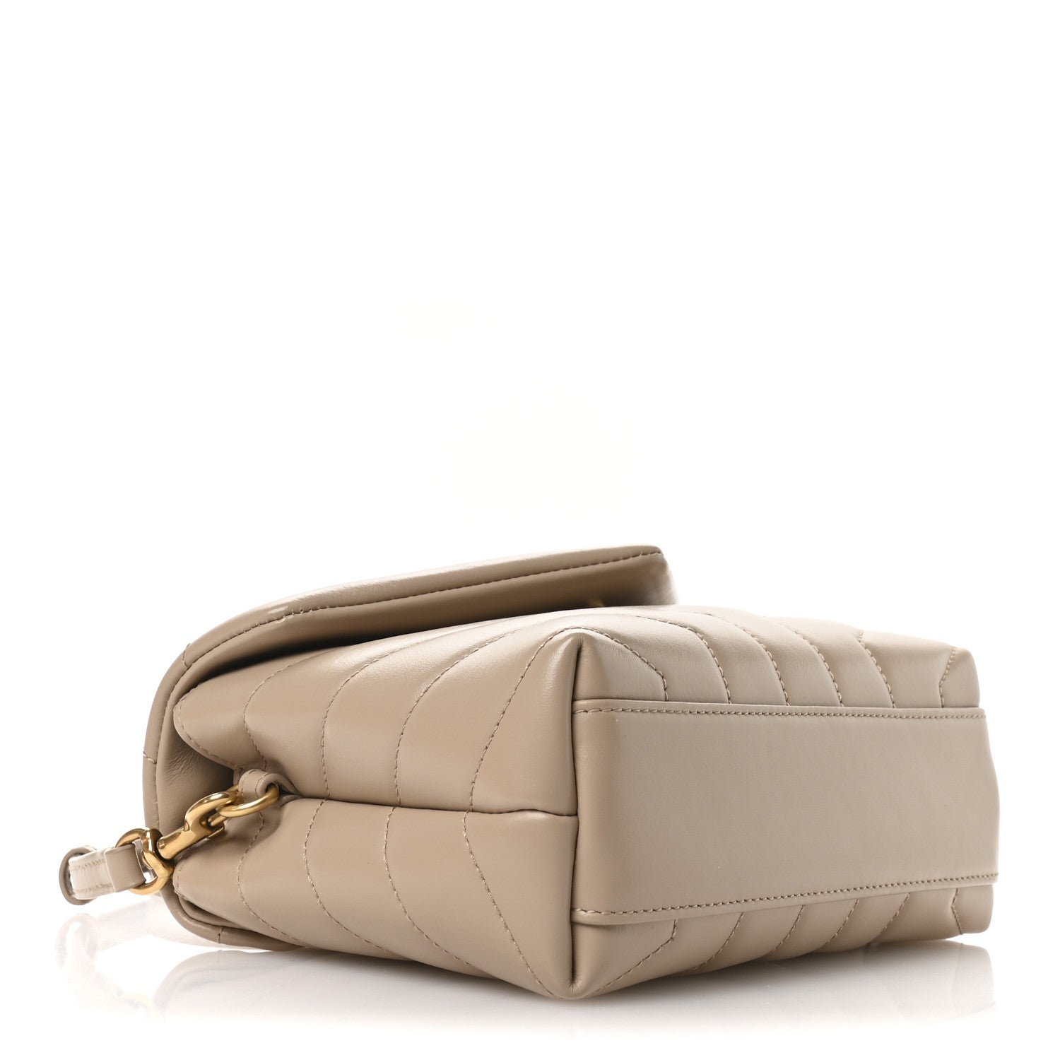 Calfskin Y Quilted Monogram Toy Loulou Crossbody Bag Dark Beige