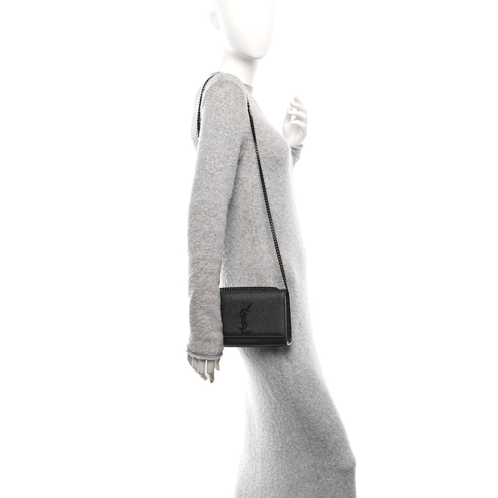 Grain De Poudre Small Monogram Monochrome Kate Satchel Black