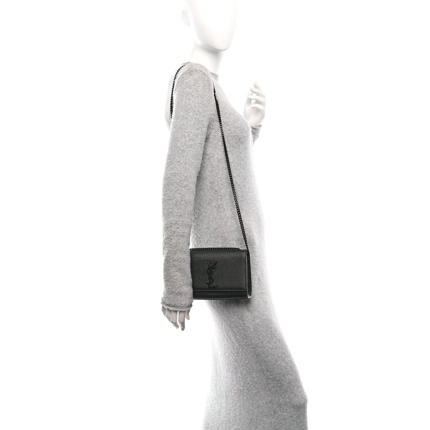 Grain De Poudre Small Monogram Monochrome Kate Satchel Black