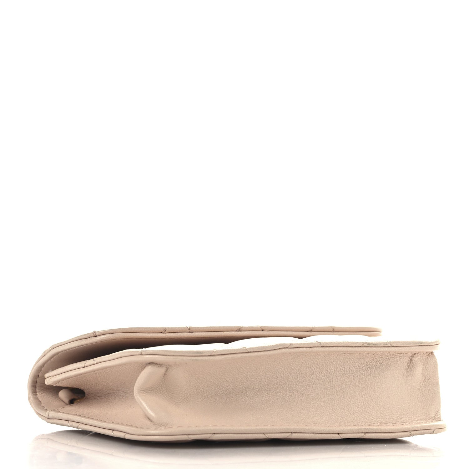 Lambskin Quilted Pearl Crush Clutch With Chain Light Pink