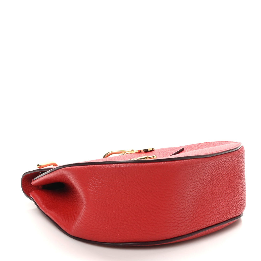 Grained Lambskin Drew Shoulder Bag Plaid Red