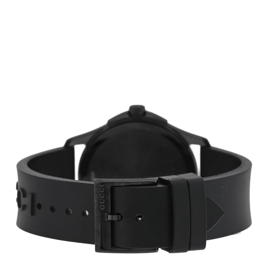 PVD Stainless Steel Rubber 38mm G-Timeless REAL Quartz Watch Black