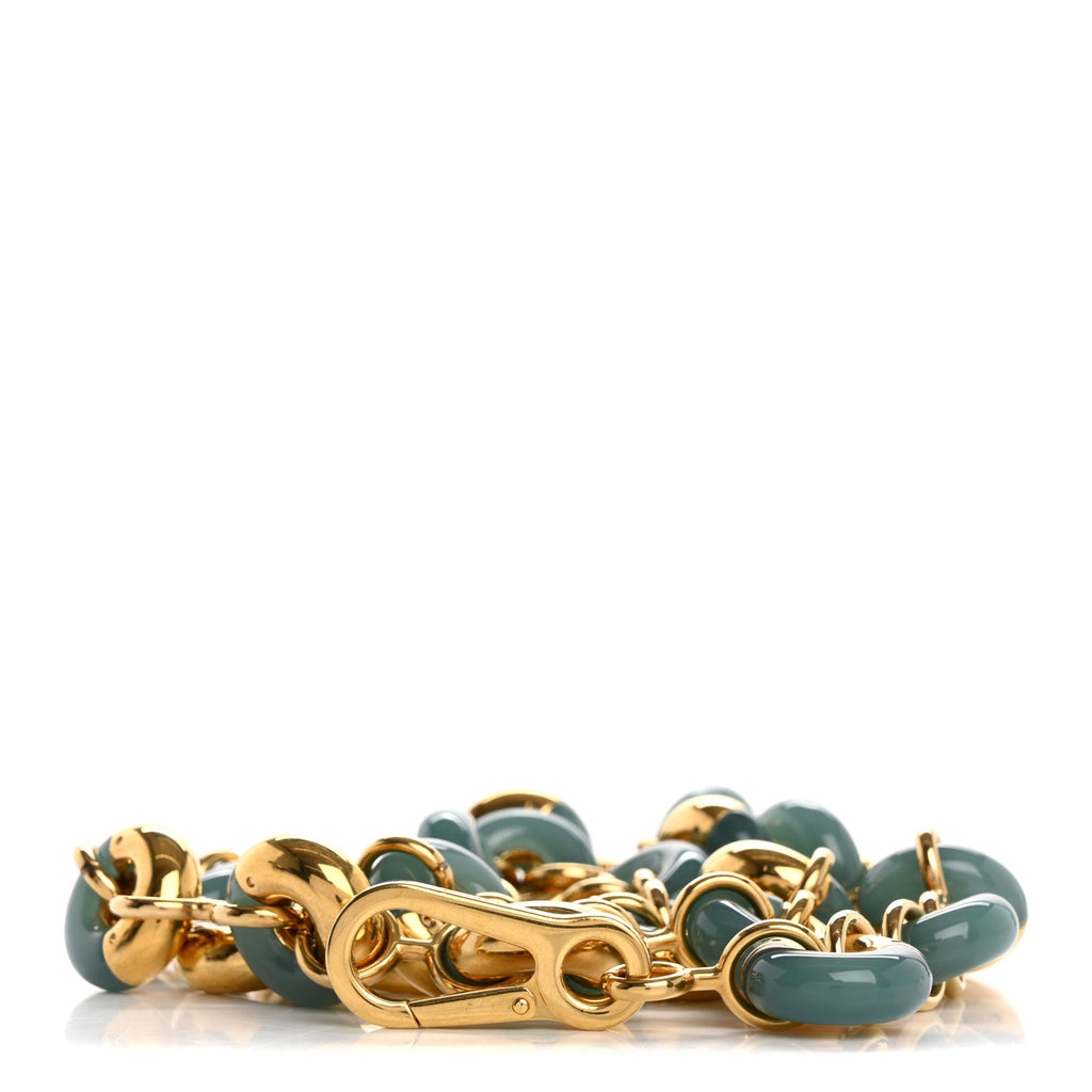 Brass Donut Chain Shoulder Strap Green
