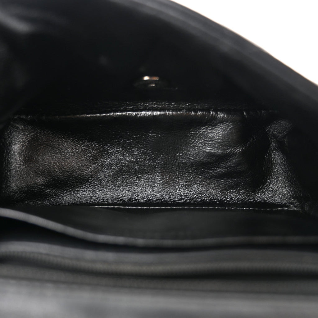 Patent Calfskin Quilted Mini Square Flap Black