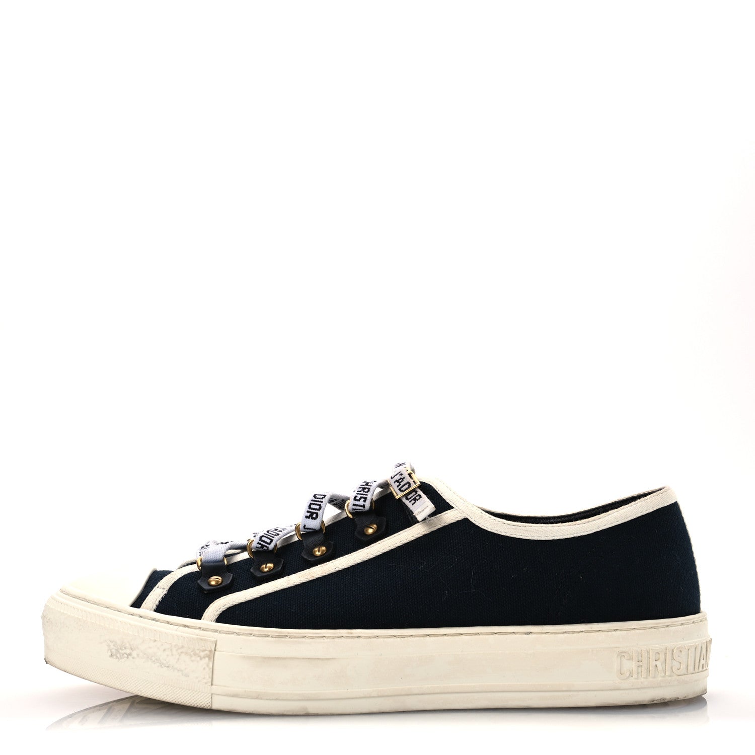 Canvas Womens Walk'n Dior Low Top Sneakers 40 Navy