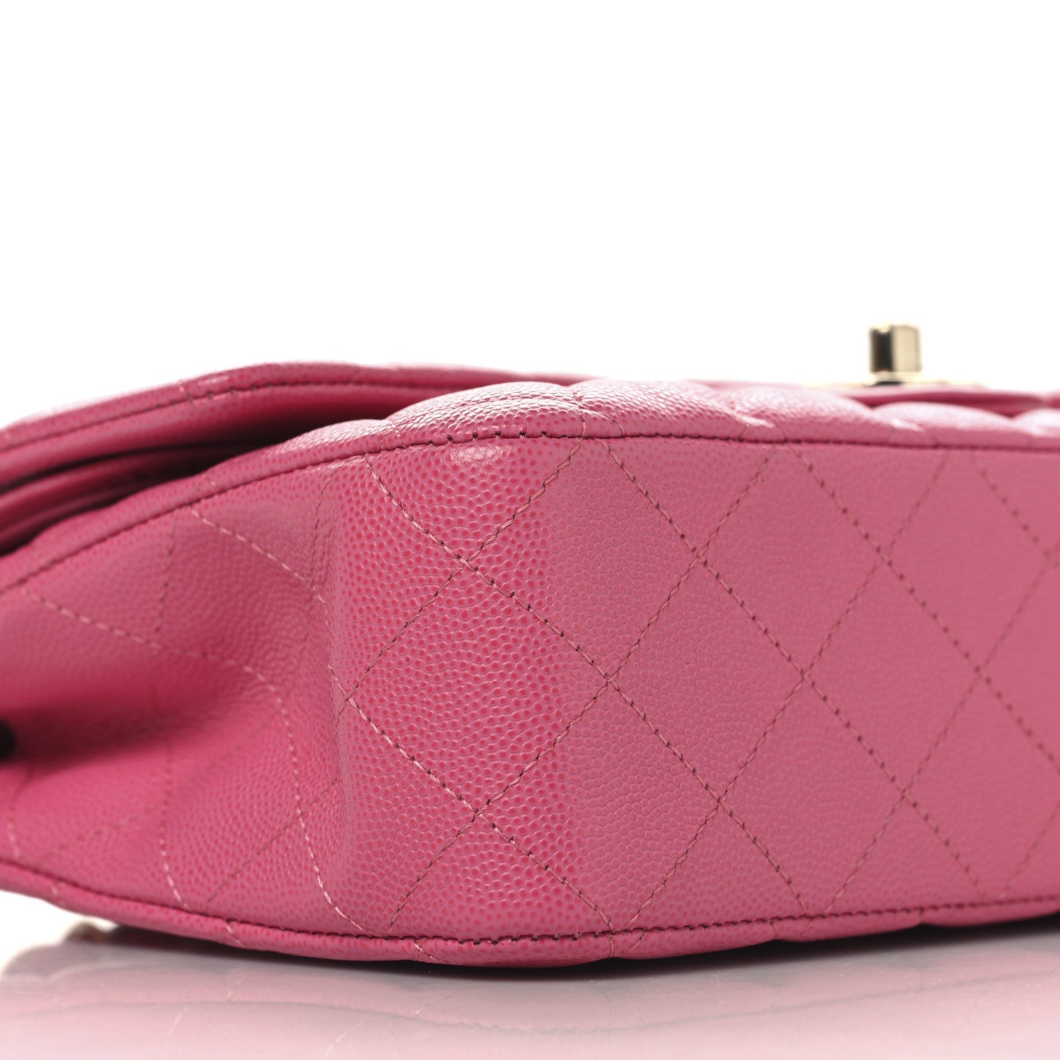 Caviar Quilted Medium Double Flap Pink