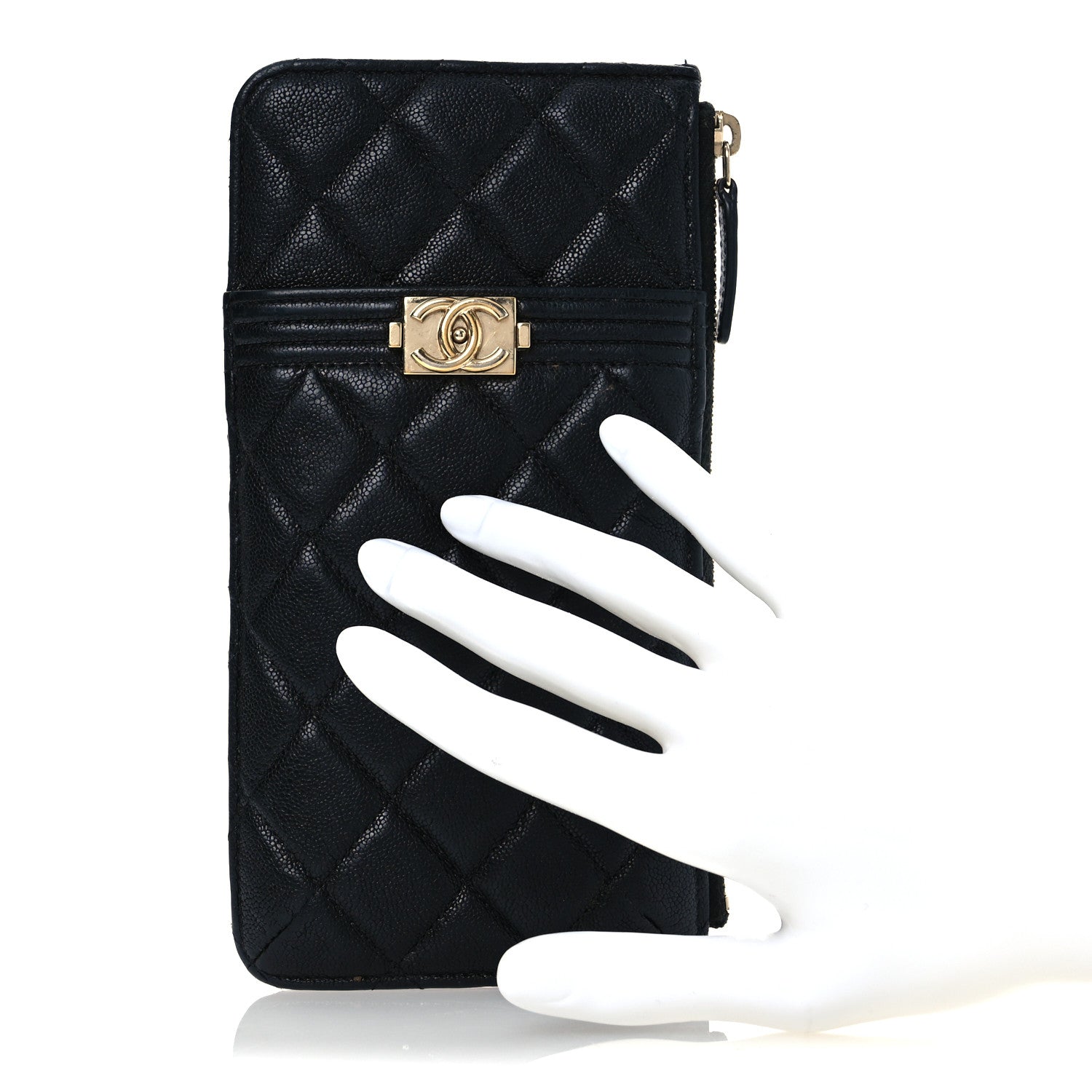 Caviar Quilted Boy iPhone Pouch Black