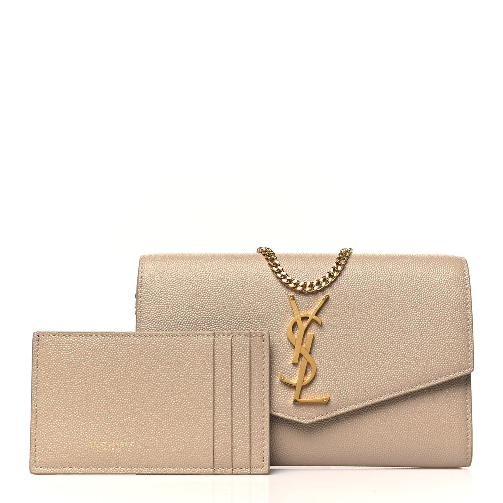 Grain De Poudre Monogram Uptown Chain Wallet Dark Beige
