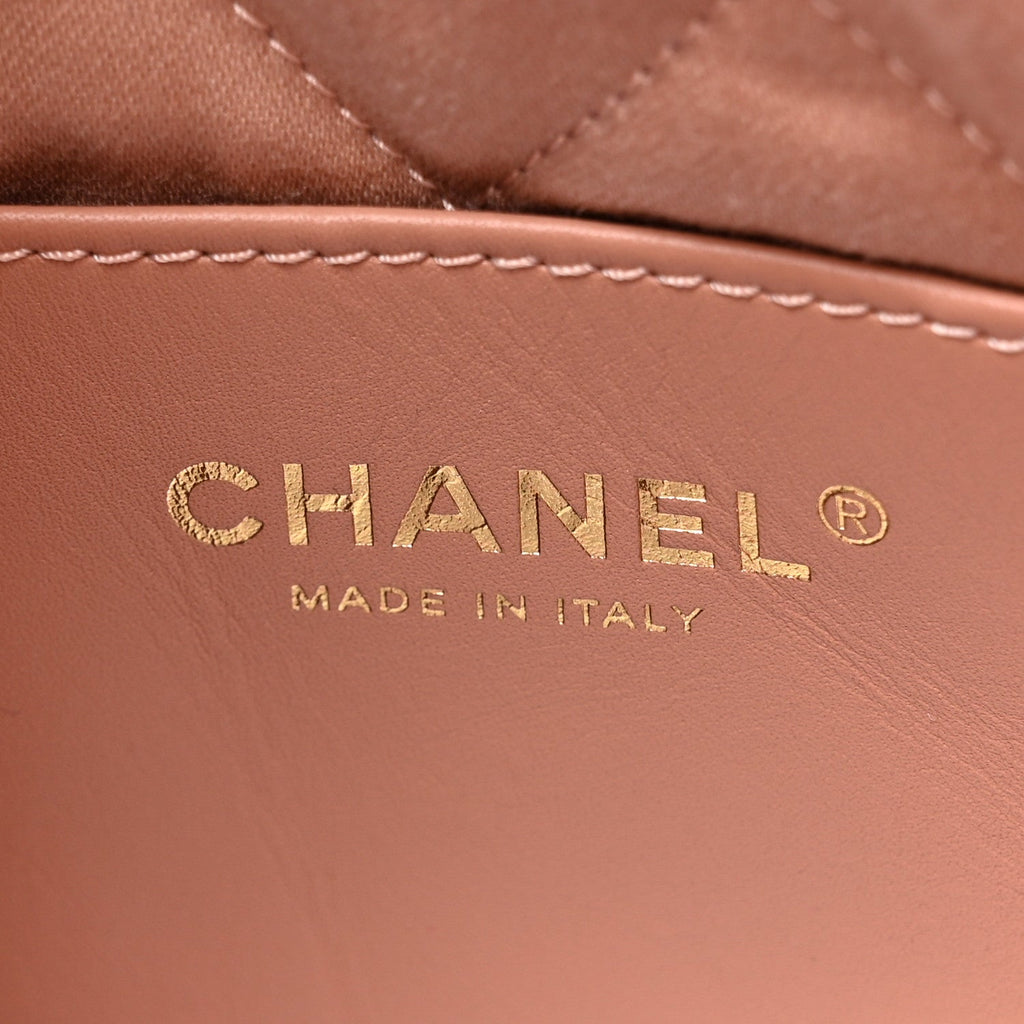 Metallic Calfskin Quilted Mini Chanel 22 Copper