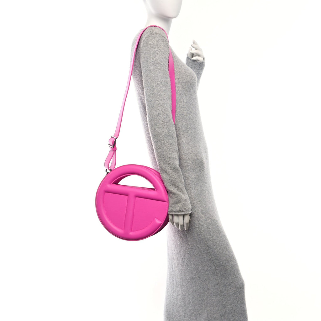 Vegan Leather Round Circle Bag Azalea