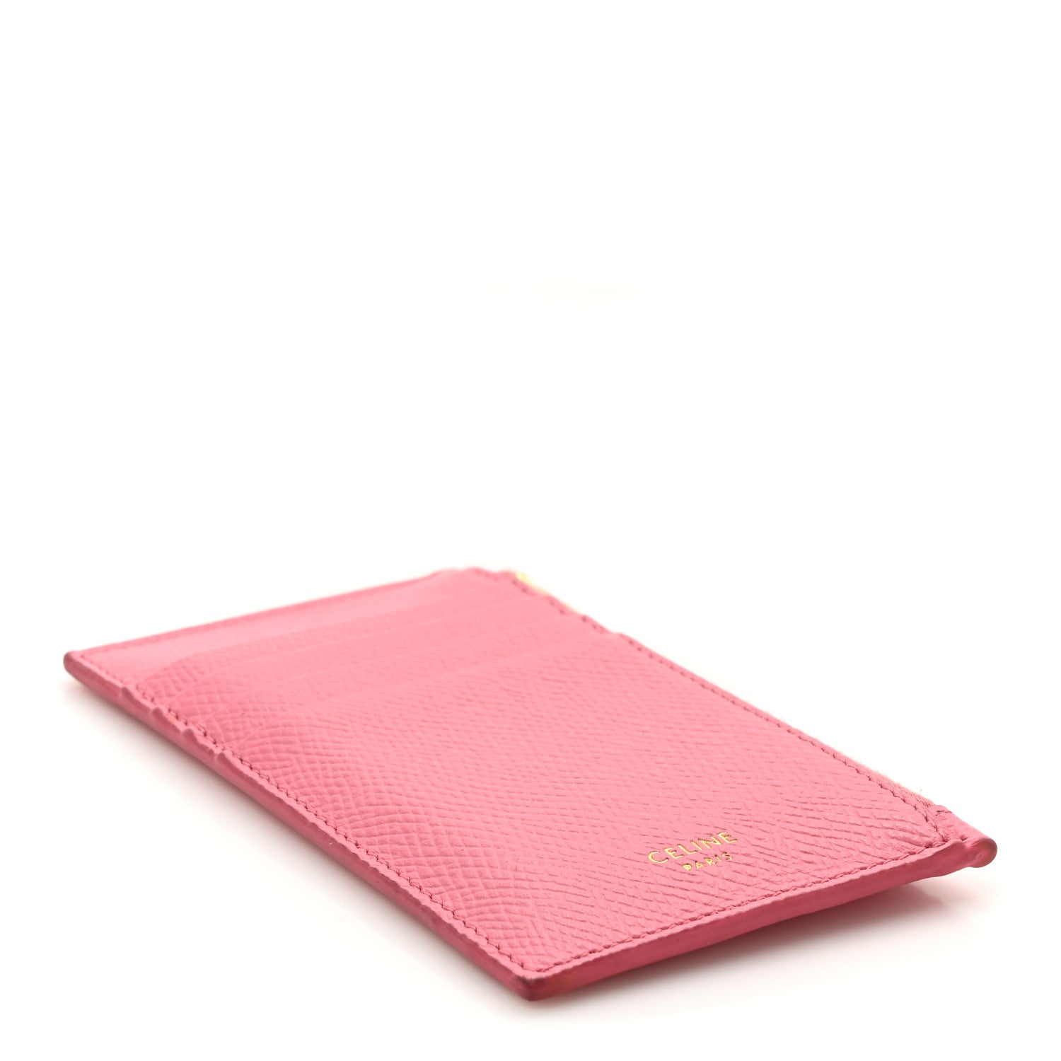 Grained Calfskin Zipped  Holder Pink