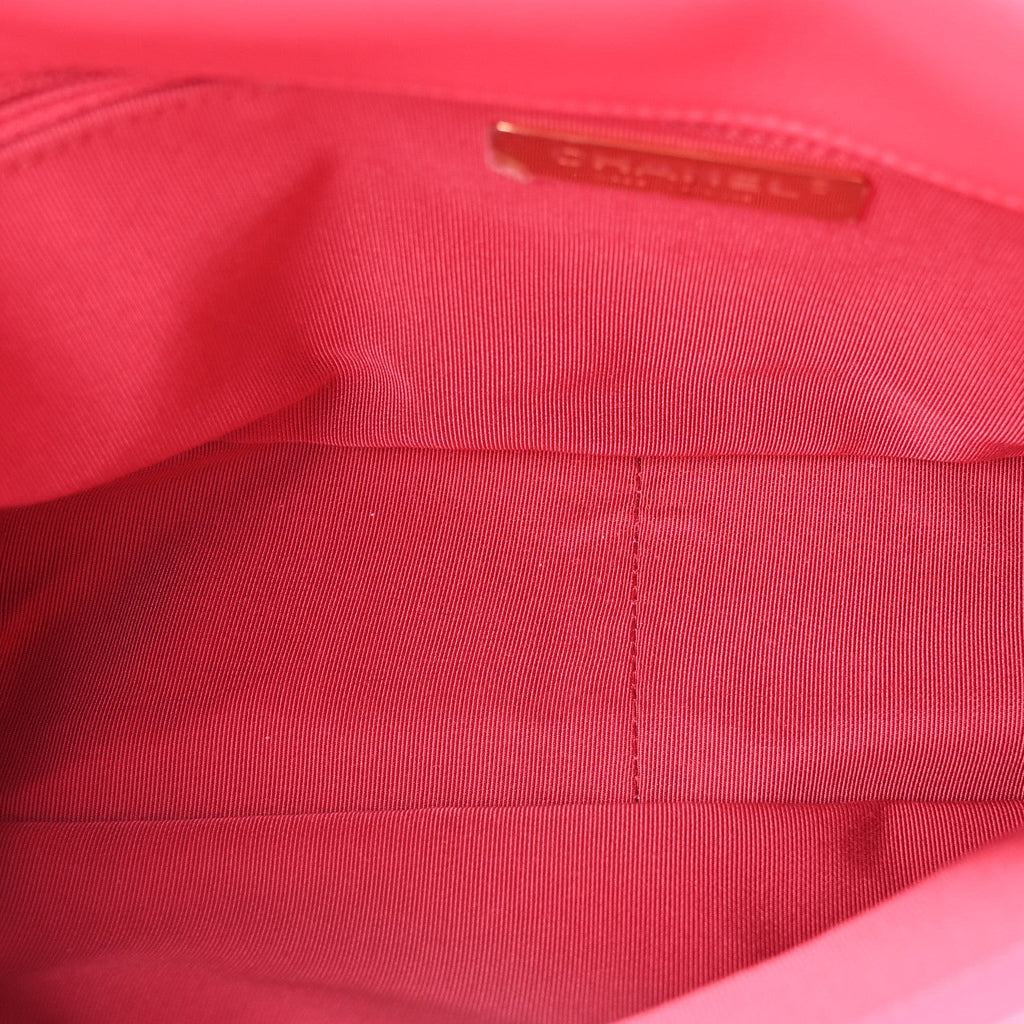 Lambskin Quilted Large Chanel 19 Flap Dark Pink