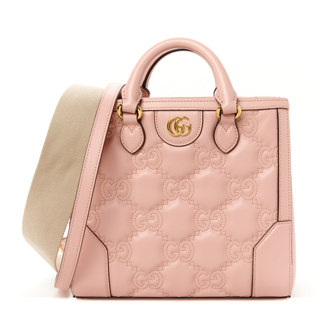 Calfskin GG Matelasse Mini Top Handle Bag Perfect Pink