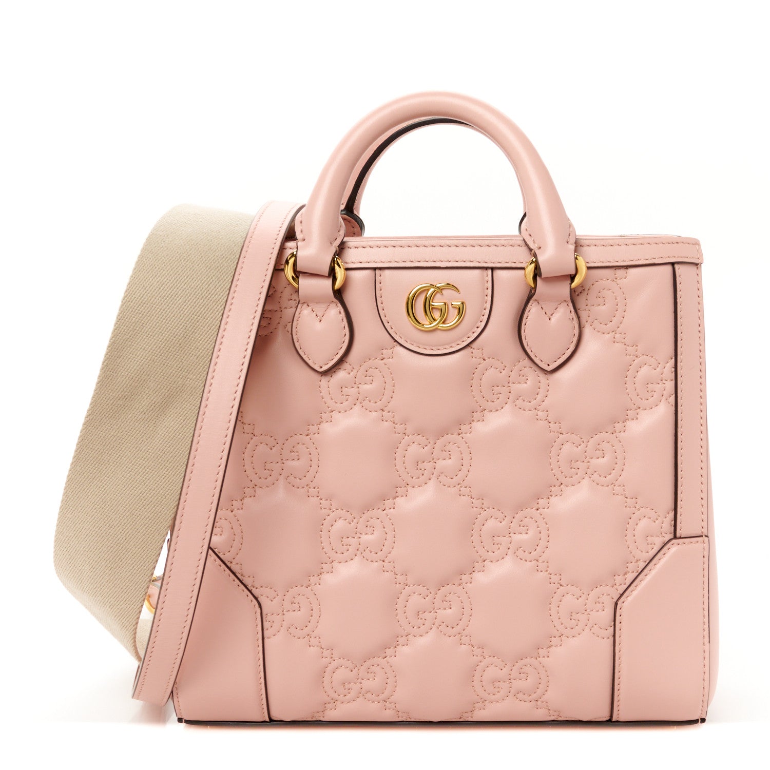 Calfskin GG Matelasse Mini Top Handle Bag Perfect Pink