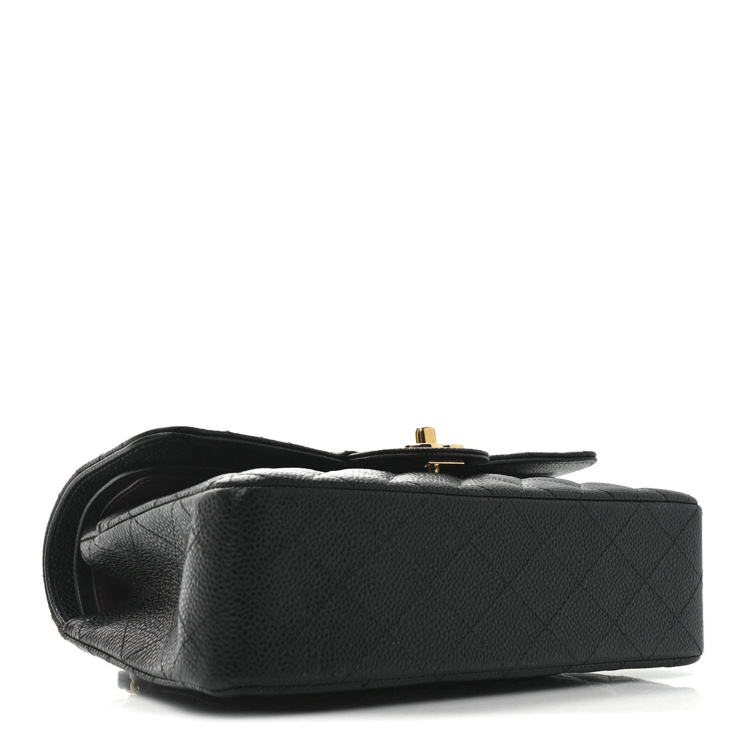 Caviar Quilted Small Double Flap Black