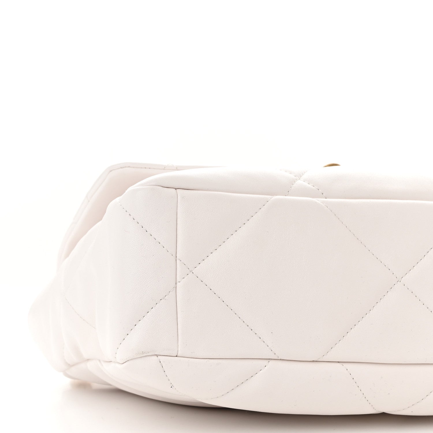 Lambskin Quilted Large Chanel 19 Flap White