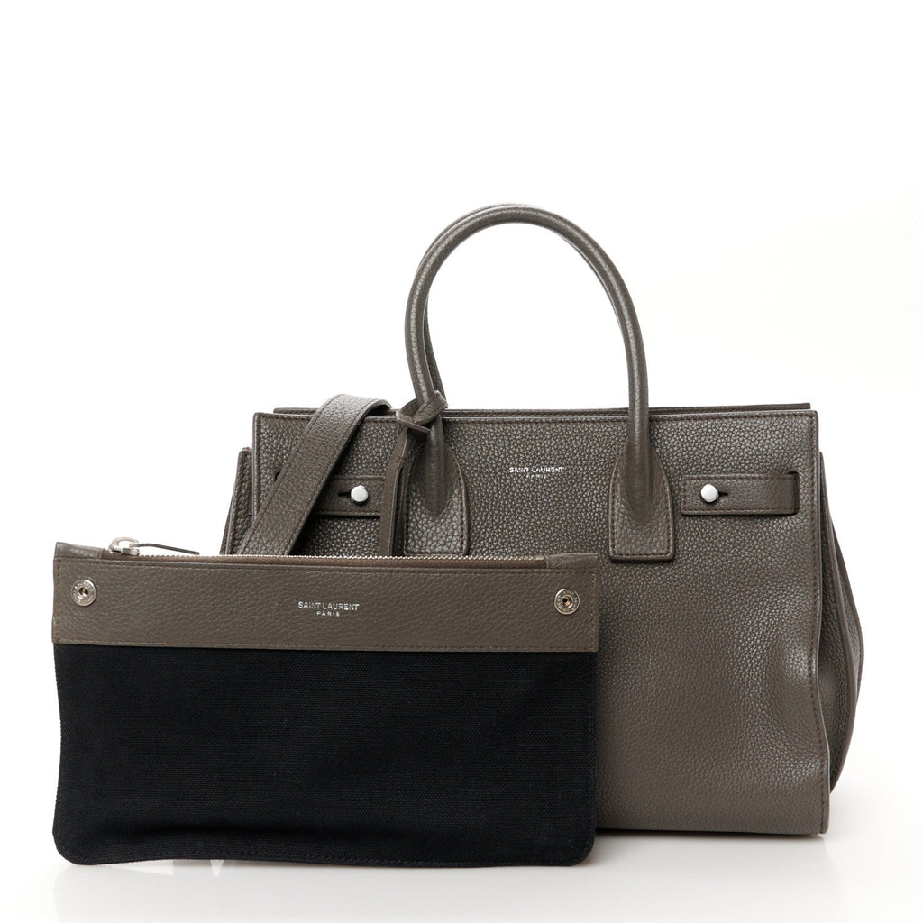 Grained Calfskin Baby Supple Sac De Jour Fog