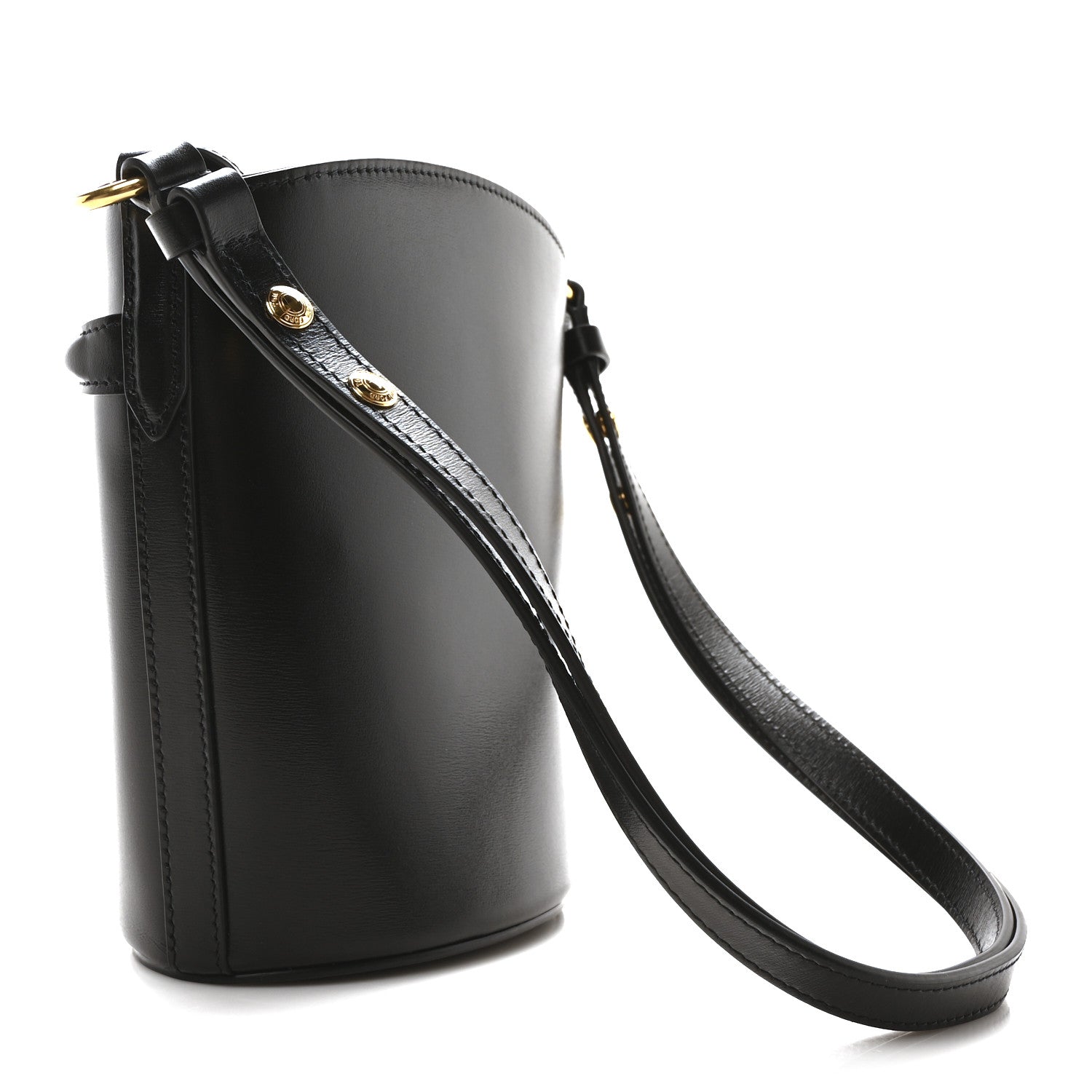 Palmellato Calfskin Small Whitney Bucket Bag Black